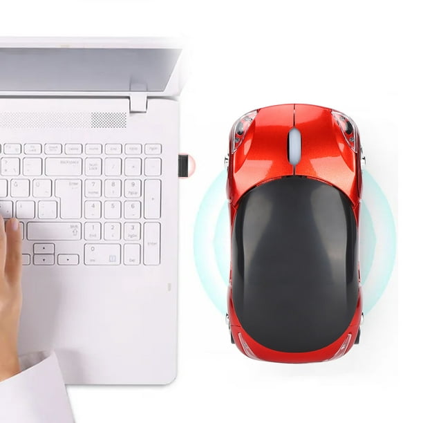 Souris sans fil Ccdes, souris sans fil, souris de jeu portable 2.4G en  forme de voiture rouge intelligente avec récepteur USB pour ordinateur  portable de bureau, tablette, souris d'ordinateur 