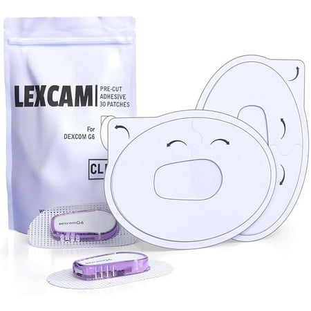 Lexcam – Dexcom G6 Adhesive Patch (30-Pack) – Waterproof, Transparent Overpatches for Continuous Glucose Monitoring – Color Clear, Sensor is NOT Included.
