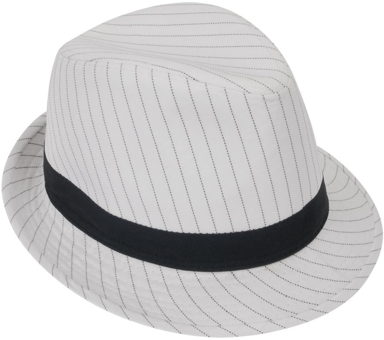Roaring 20s Gangster Costume Black Pin Stripe Fedora Hat 