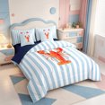 thumbnail image 2 of Erosebridal Mid-Century Line Pattern 7 Pieces Full Size Bedding Sets,Abstract Striped Full Size Bed in a Bag,Navy Blue Reversible, 2 of 7