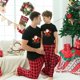 thumbnail image 3 of Pijamas familiares a juego de Navidad, diseño exclusivo de Papá Noel y ciervo, caja de regalo, conjunto de Pijamas cortos negros, 3 of 3