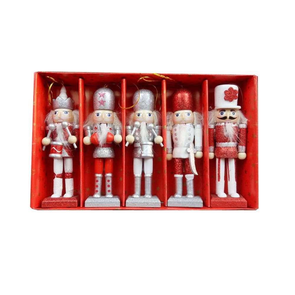 Christmas Nutcracker Ornaments Set Wooden Nutcrackers Hanging