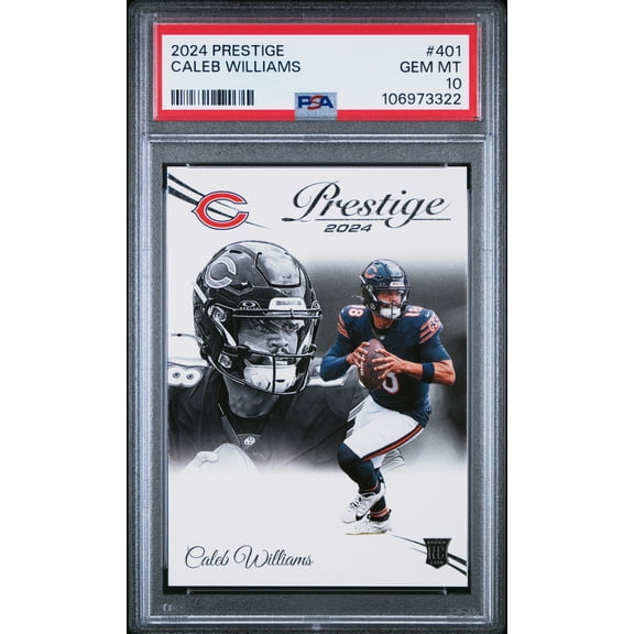 Caleb Williams 2024 Prestige Rookie Football Card #401 Graded PSA 10 Cert #106973322
