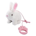 thumbnail image 2 of Conejo eléctrico de peluche que camina, juguete musical, , repite lo que dices, mascota electrónica interactiva para niños, regalo de cumpleaños Blanco, 2 of 8