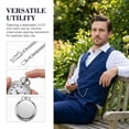 thumbnail image 2 of Smooth Vintage Pocket Watch with Chain, Arabic Numerals Scale Mens Watch Christmas Graduation Birthday Gifts Fathers Day, 2 of 9