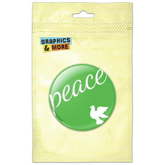 Elegant Peace Dove Green Christmas Pinback Button Pin Badge