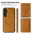 thumbnail image 6 of Wallet Case for Samsung Galaxy S25 Compatible with Mag-Safe for Men Women, Detachable Magnetic 2-in-1 PU Leather Wallet Phone Case Cover with Folio Card Slot Holder for Samsung Galaxy S25, Brown, 6 of 8