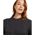 thumbnail image 2 of Traditional Irish Wool Gray Sweater for Women, Honeycomb Stitch, Made in Ireland - XX-Large, 2 of 3