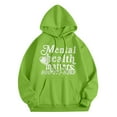 thumbnail image 4 of Bibifish Hoodies For Women Casual Preppy Mental Health Matters Letter Print Hoodies Long Sleeve Fleece Lined Tops With Pocket, 4 of 5