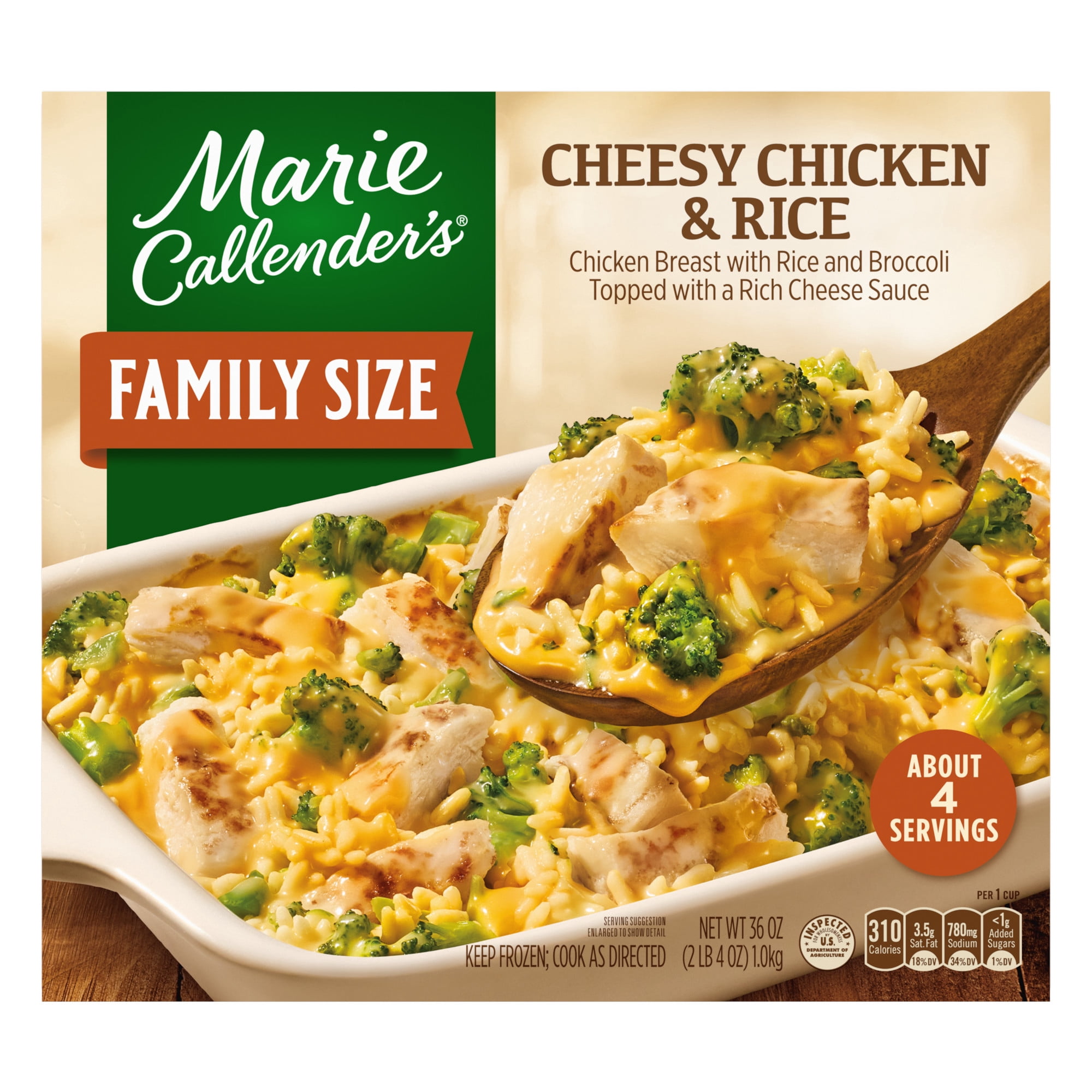 Marie Callender's Cheesy Chicken and Rice, Family Size, Frozen Meal, 36 oz.