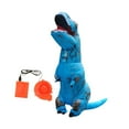 thumbnail image 4 of Disfraz inflable de dinosaurio, disfraz de soplado de aire, mono, accesorios, juego de roles, disfraz para fiesta temática de , Adultos azul, 4 of 9