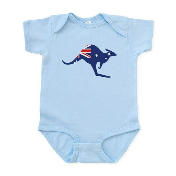 CafePress - Australian Flag Kangaroo Infant Bodysuit - Baby Light Bodysuit, Size Newborn - 24 Months
