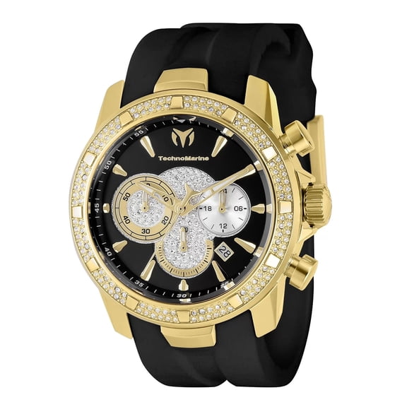 Technomarine Men's TM-621011 UF6 Quartz 3 Hand Black Dial Watch