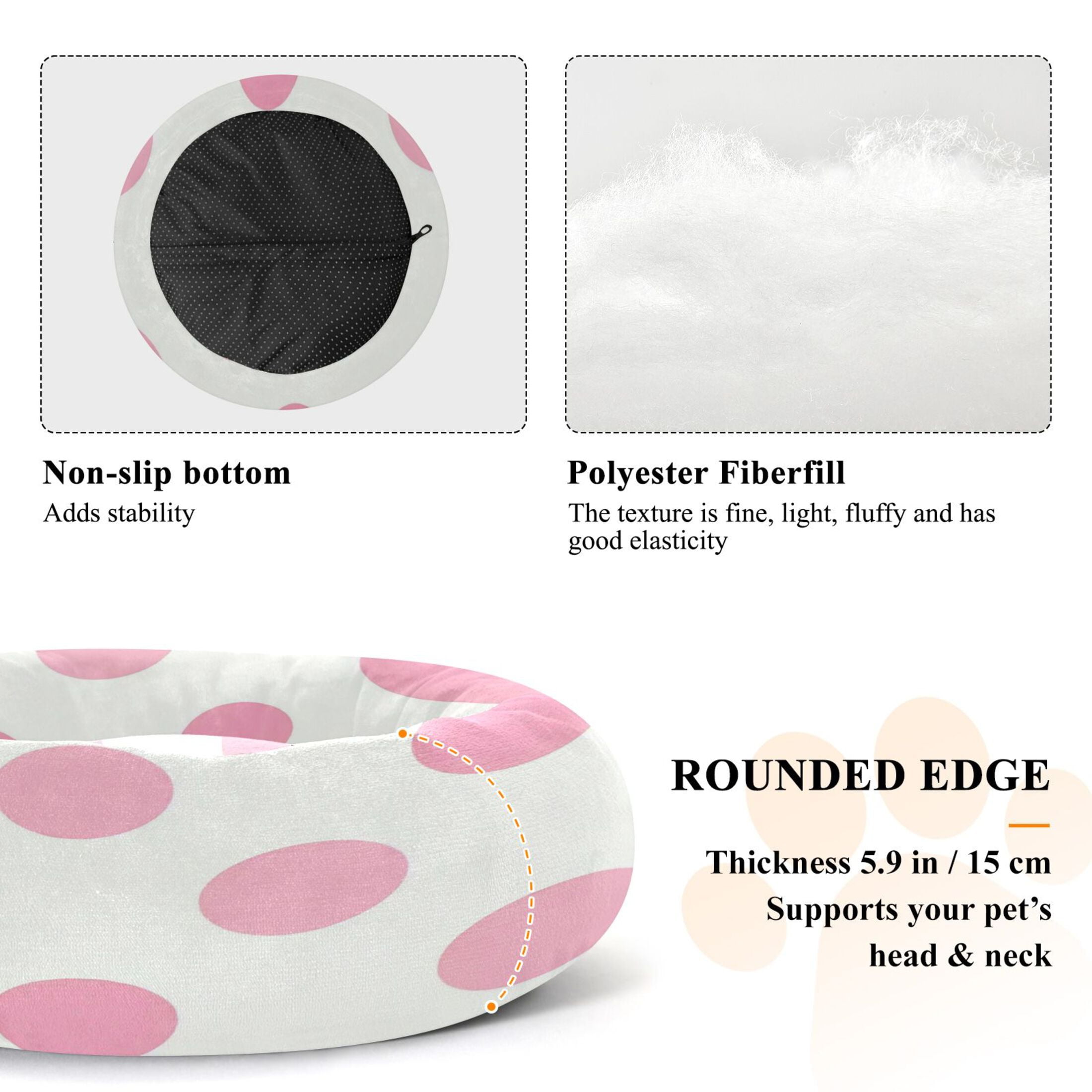 Iauyy Pet Couch Donut Cat Bed for Indoor Cats/Small Dogs Washable & Machine with Non-slip Bottom Calming Cat Furniture, The Pattern Of Dots (XS)