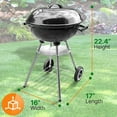 thumbnail image 3 of NutriChef Stainless Steel Kitchen Portable Outdoor Charcoal BBQ Grill, 3 of 8