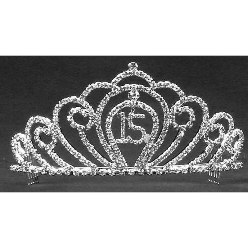 Rhinestone Mis Quince Anos Tiara Corona Sweet 15 Birthday Princess Crown