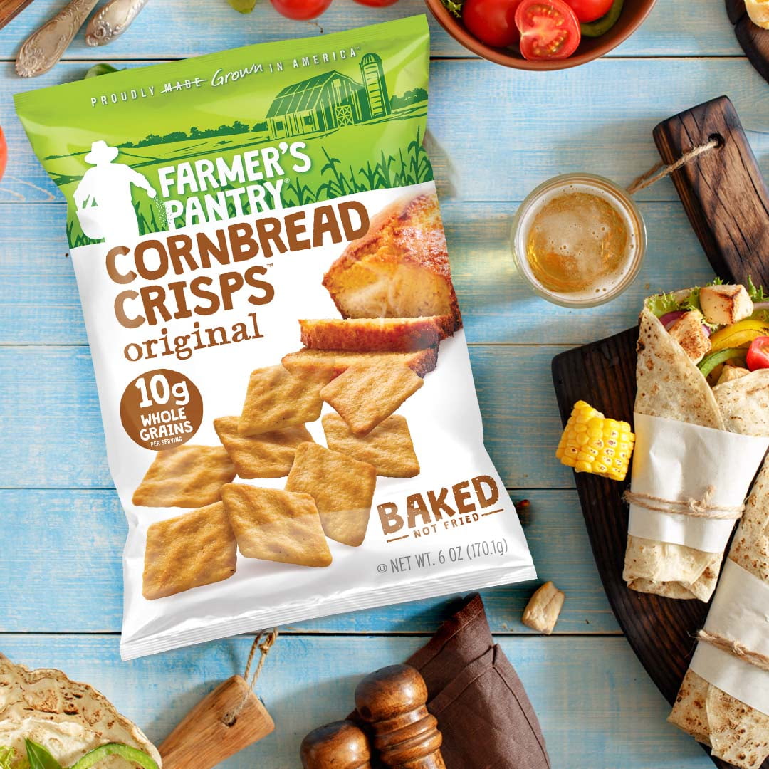 Farmer's Pantry Original Style Kosher Vegan Cornbread Crisps, 12 Pack, 6 oz