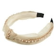 thumbnail image 7 of Unique Bargains 1 Pcs Women Knotted Headbands Fashion Bead Knot Headband Hair Accessories Beige, 7 of 7