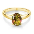 thumbnail image 2 of Gem Stone King 2.00 Ct Oval Mango Mystic Topaz 10K Yellow Gold Ring, 2 of 4