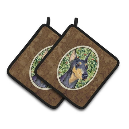 

Carolines Treasures SS8812PTHD Doberman Pair of Pot Holders 7.5HX7.5W multicolor