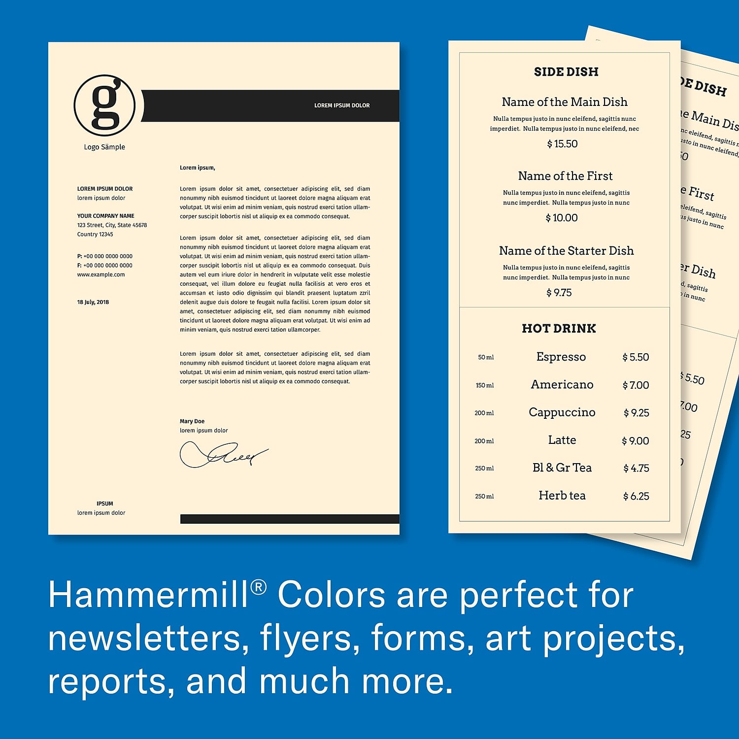 Hammermill Multipurpose Color Paper, 24 lb., 8-1/2" x 11", 500 Sheets Per Ream