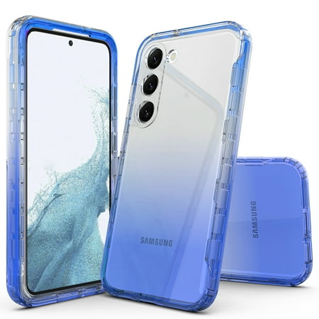 Samsung Galaxy S23 Plus Case, Rosebono Hybrid Gradient Transparent Soft TPU Clear Skin Cover Protection Case For Samsung Galaxy S23 Plus (Blue)