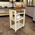 thumbnail image 2 of Steve Silver Belden Solid Wood White Kitchen Cart with Casters, 2 of 2