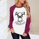 thumbnail image 2 of Tops de mujer Moda Árbol de Navidad Impreso Manga larga Sudadera Costura Blusa Camisa Pompotops gfhjh10728, 2 of 5