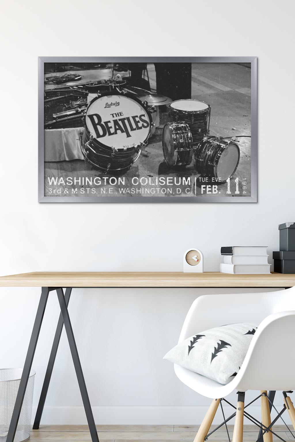 The Beatles - Washington Coliseum Wall Poster, 22.375" x 34", Framed