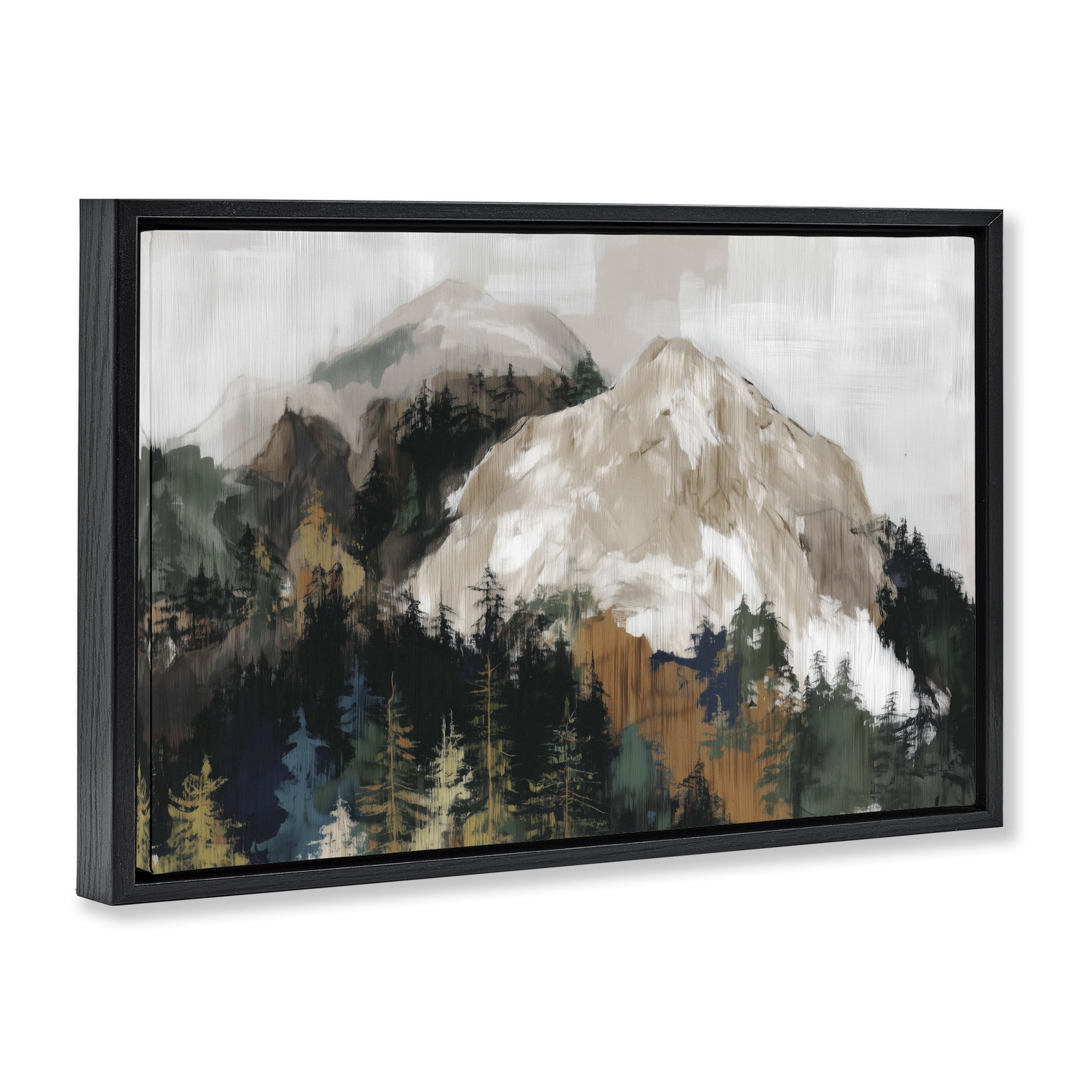 Stupell Industries Rugged Mountain Peaks Black Framed Floater Canvas Wall Art, design by Chromatic Storm Studio