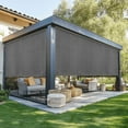 thumbnail image 2 of ICEFEEL 90% UV Block Outdoor Roller Shade - Waterproof Retractable Sun Screen 96" Wx72" H,Cordless HDPE Fabric for Patio,Garden, Windows,Grey., 2 of 5