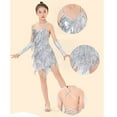 thumbnail image 3 of Tassels Sleeveless Flapper Dress Latin Dance Dress Salsas Dancewear Dancer Outfits, 3 of 14