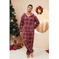 thumbnail image 4 of U2SKIIN Pajamas for Men Onesie, Zipper Matching Jumpsuit for Couples Ultra Soft Plaid Hooded Pjs Set,(Red Green Plaid,XL), 4 of 5