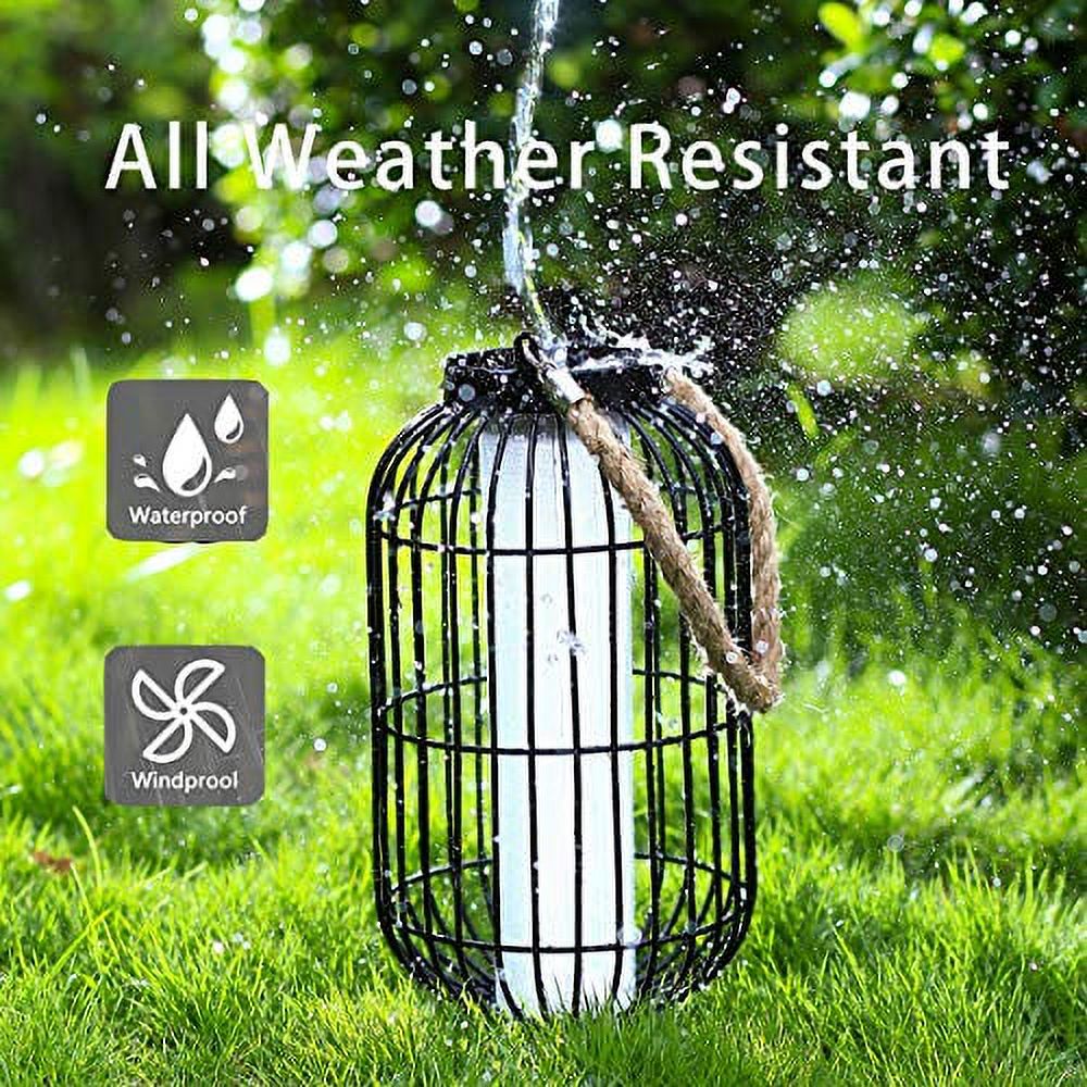 Pearlstar Large Solar Lantern - 13.7" Metal Outdoor Solar Light For Patio & Garden