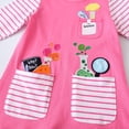 thumbnail image 3 of Vestido Hongshilian de dibujos animados de científico de algodón rosa para niña 3T-7Y, 3 of 5