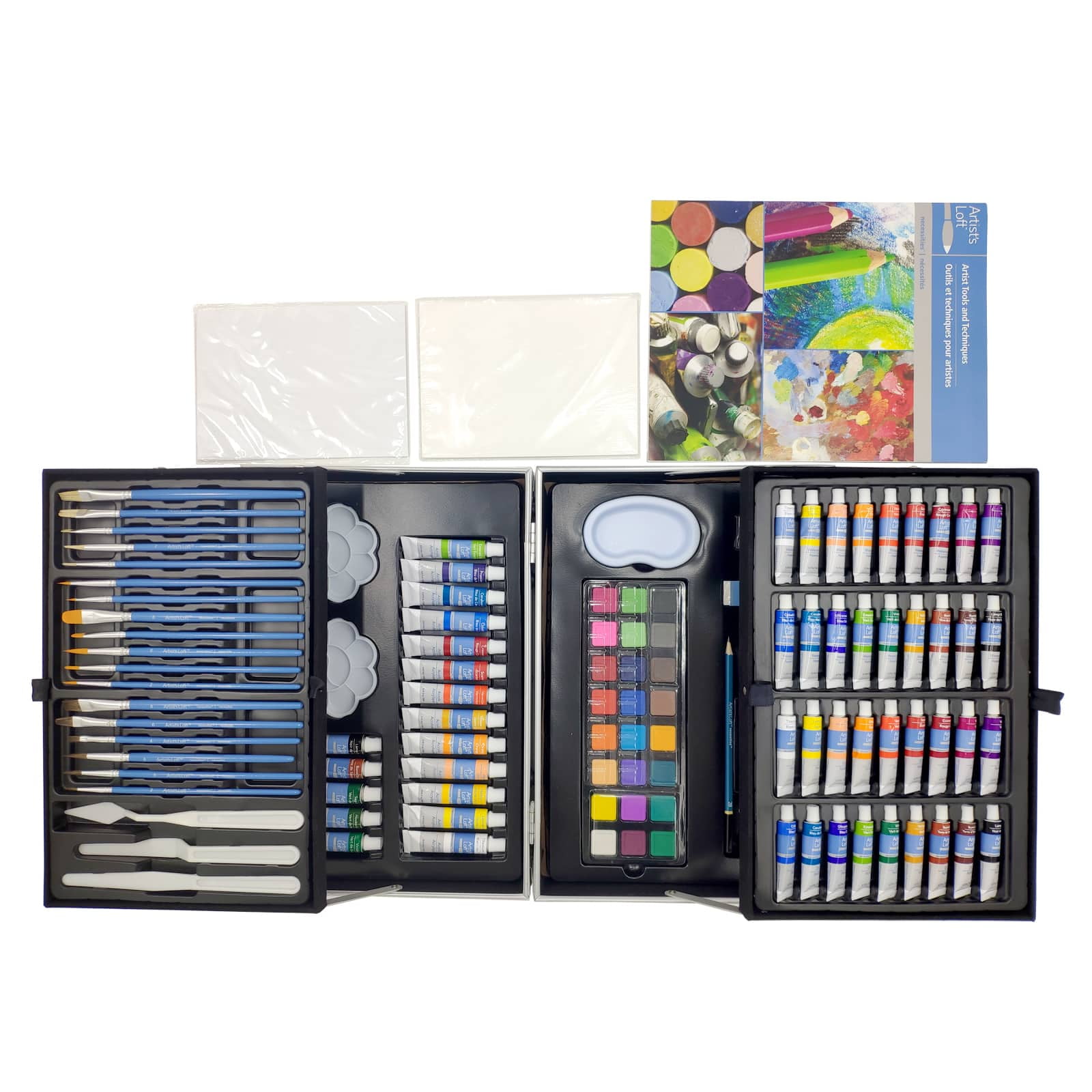 All Media Art Paint Set 126 Piece All in One Kit With Fold Out Case,  Essential Art Supplies in Aluminum Case for Traveling Artists or Gift 