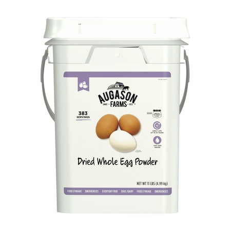 Augason Farms Dried Whole Egg Powder Emergency Food Supply 11 Pound 4-Gallon Pail 383