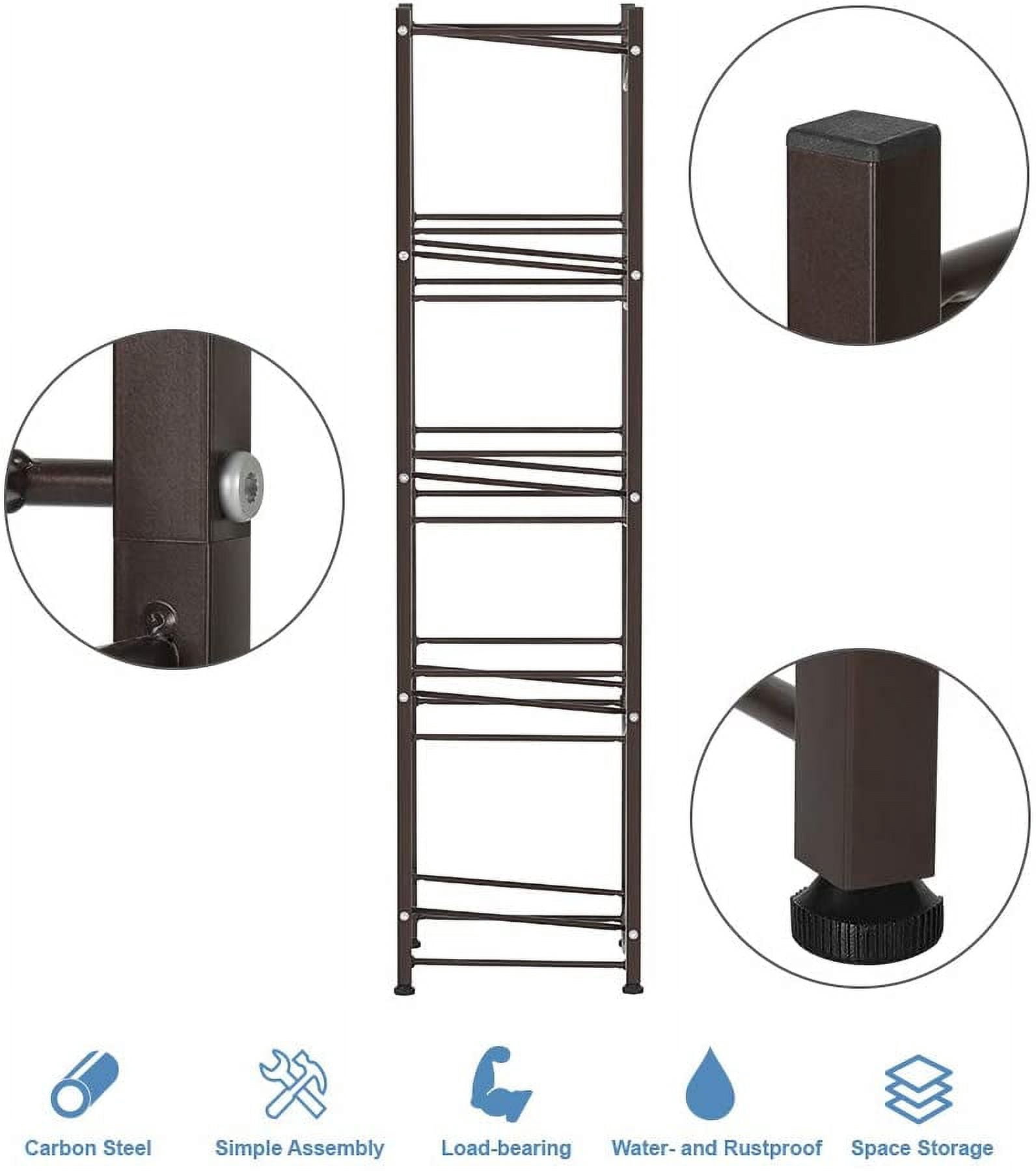 5 Tier Dark Brown Water Cooler Jug Rack, 5 Gallon Water Jug Holder Heavy Duty Storage Rack