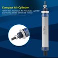 thumbnail image 3 of 1pc 16mm Micro Pneumatic Air Cylinder Round Body Double Acting Single Rod  Nose Mount 50mm M6 Thread, 3 of 8
