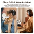 thumbnail image 4 of Bluetooth Headphones Over Ear, 78H Playtime Wireless Headphones, Bluetooth 5.4 Dual Device with Deep Bass, ANC Active Noise Cancelling Headphones, Foldable Lightweight Headset for Travel Home Office, 4 of 10