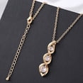 thumbnail image 6 of APSVO 14K Gold Plated Cubic Zirconia Necklace for Women Dainty Simple 3 Stones Twisted Women Necklaces Pendant Chain Bridesmaid Jewelry Easter Basket Stuffers Gifts, 6 of 7