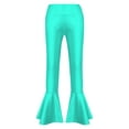 thumbnail image 4 of renvena Girls Bronzing Flare Dance Pants Kids Shiny Metallic Bell Bottom Jazz Stage Performanceg Size 6-16 Lake Green 8, 4 of 7