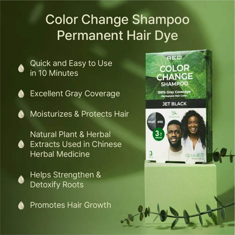 Red by Kiss Quick Cover Natural Herbal Color Change Shampoo 3