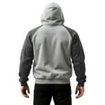 thumbnail image 5 of Color Block Hoodie Men Novelty Casual Long Sleeve Work Athletic Hoodies Sweatshirts Winter Drawstring Hooded Pullover with Kangaroo Pocket Light Gray 3XL, 5 of 5