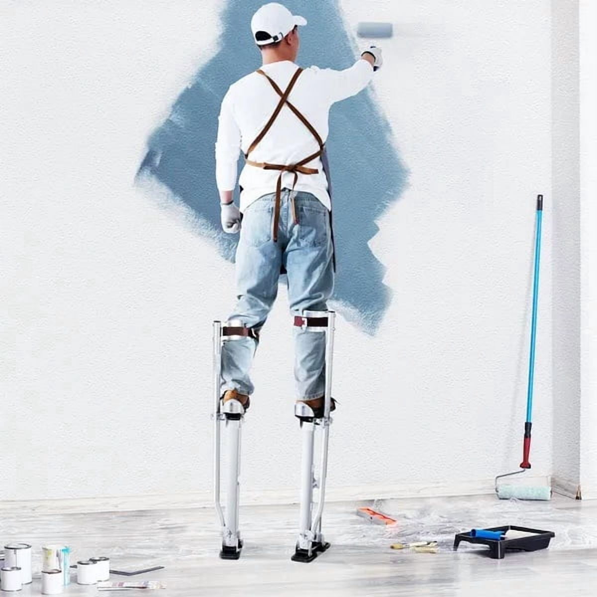 Drywall Stilts, 24''-40'' Adjustable Aluminum Tool Stilts with Protective Knee Pads, Durable and Non-slip Work Stilts for Sheetrock Painting, Walking, Taping, Silver
