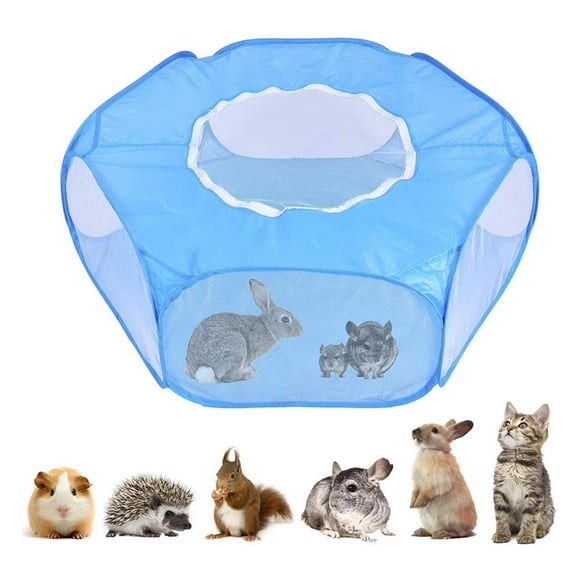 Greeniant Cerca plegable para juegos de mascotas pequeñas, corralito para mascotas con cubierta, tienda de campaña para ejercicios de animales pequeños Suministros para perros Azul Greeniant PT001544-01