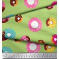 thumbnail image 3 of Soimoi Tissu Satin Modal Vert Imprimé Donuts par Yard 42 Pouces de Large, 3 of 5