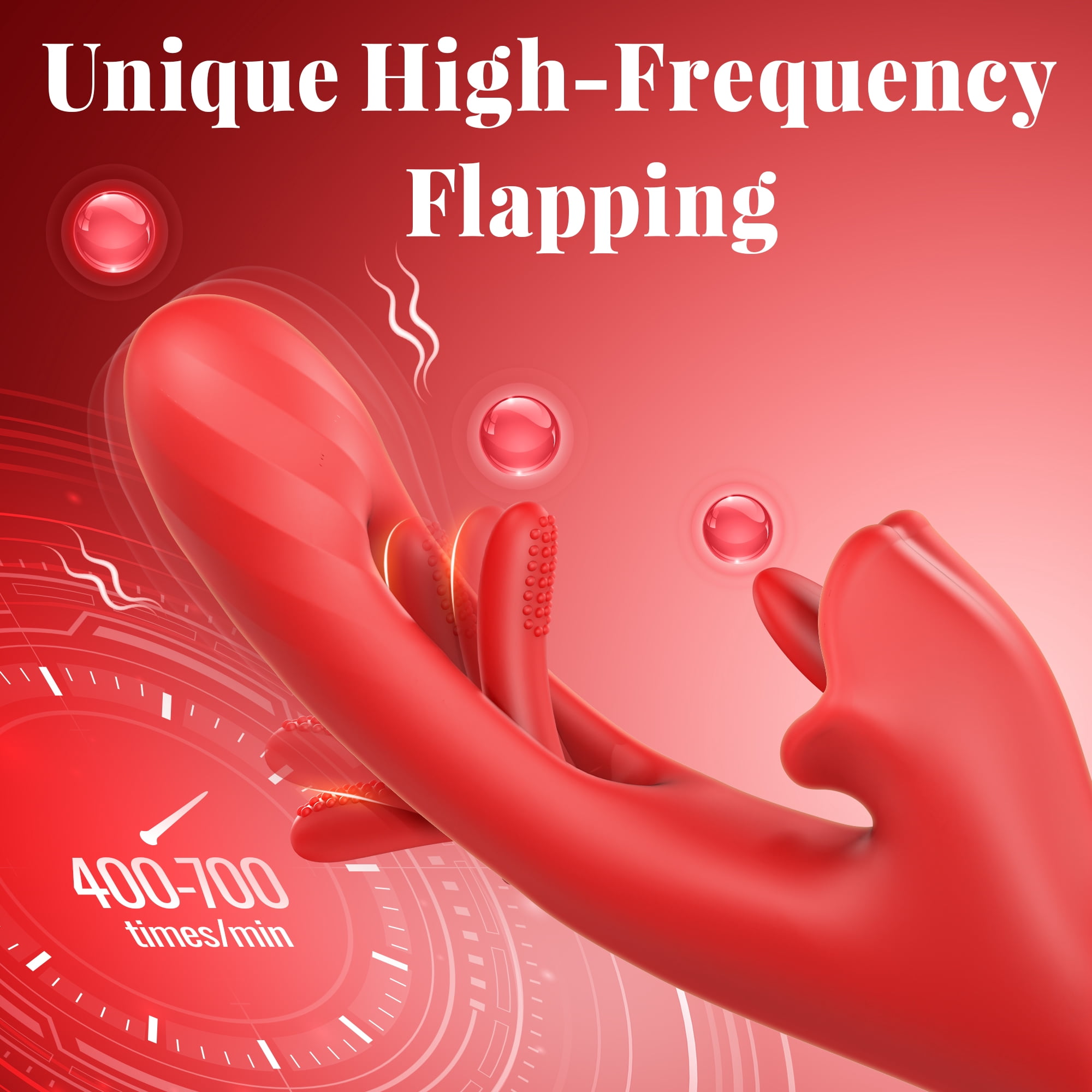 KERERO G Spot Vibrator for Women,Vibrating Dildo Sex Toys with 7 Vibrations,7 Licking & Flapping Modes,Powerful Sex Toy for Womens Pleaseure,Rabbit Vibrator Women Sex Toys
