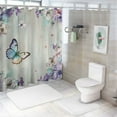 thumbnail image 7 of Fenyluxe  Spring Watercolor Butterfly Girl Shower Curtain Lavender Pink Floral Lilac Purple Blue Butterfies Cherry Blossom Bathroom Decor Polyester Waterproof Fabric with 36x72, 7 of 7
