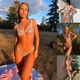 thumbnail image 3 of Minjewel Women's Sexy Strappy Two Piece Swimsuit Set with Strawberry Print Hollow Design Steel Support Summer Beachwear, Unique Bikini Design,D,M, 3 of 3
